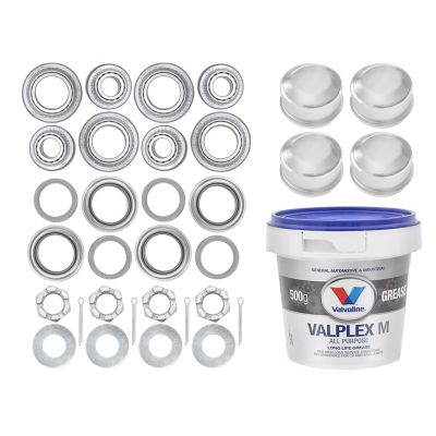 Trojan 1500kg Tandem Axle Refurb Kit + Grease