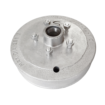 Trojan Electric Brake Drum - 10\" - 1750kg - Drum Only - Slim Line Bearings - 5x4.5\" PCD
