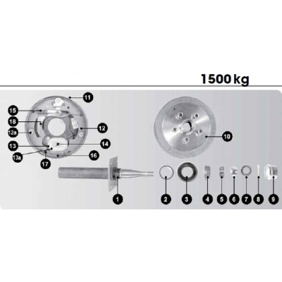 CM Electric Drum Brake - Spare Parts - 10in 1500kg