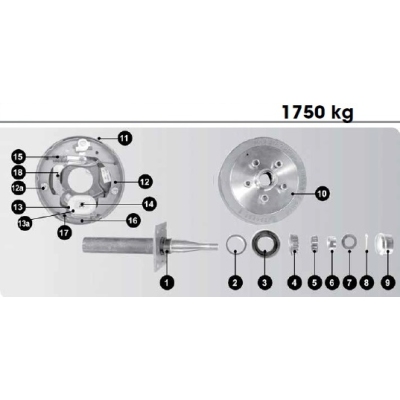 CM Electric Drum Brake - Spare Parts - 10in 1750kg