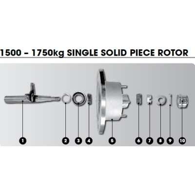 Trigg Hyd Disc Brake Parts - 1750kg - 1 Piece Solid Rotor