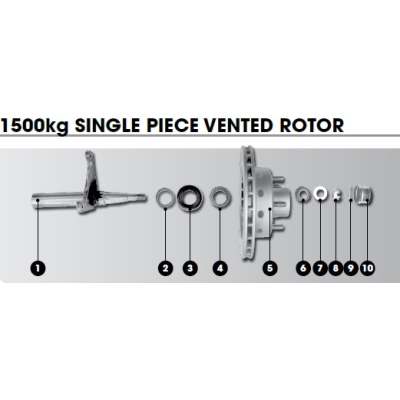 DeeMaxx Hyd Disc Brake Parts 1500kg - 1 Piece Rotor Vented