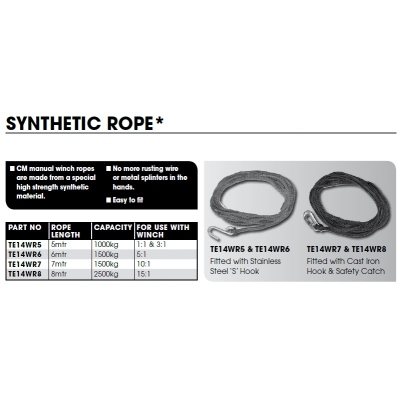 CM Winch - PolyRope c/w S Hook
