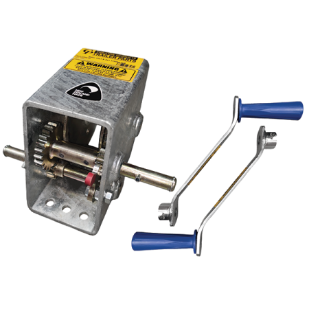 1150kg Capacity Boat Trailer Winch - 10:1/5:1 Ratio - 2 Handles - Christine Products_1
