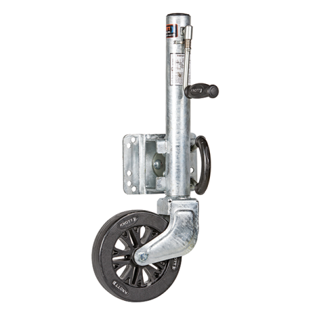 545kg Jockey Wheel - 8\" Nylon Wheel - Swivel Mount - Sidewind - Knott