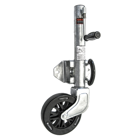 545kg Jockey Wheel - 8\" Nylon Wheel - 2 Bolt Swivel Mount - Sidewind - Knott