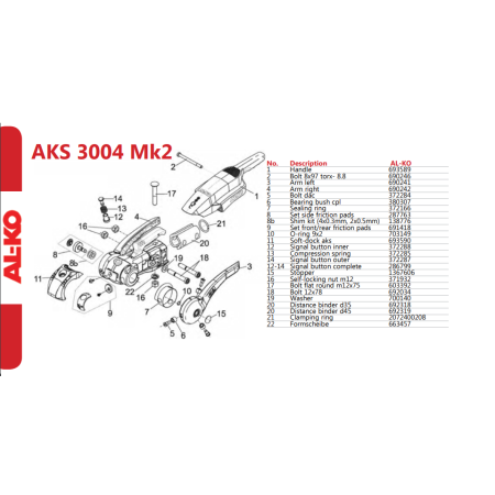 ALKO Coupling AKS3004 - Coupling Head - Spare Parts Diagrams - (Black Handle)