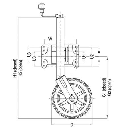 400kg Capacity Jockey Wheel - 200mm Wheel - AL-KO_2