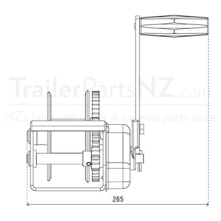 300kg Capacity Boat Trailer Winch - 5:1 Ratio - Stainless Steel - Wire Cable with Snap Hook - Atlantic_4