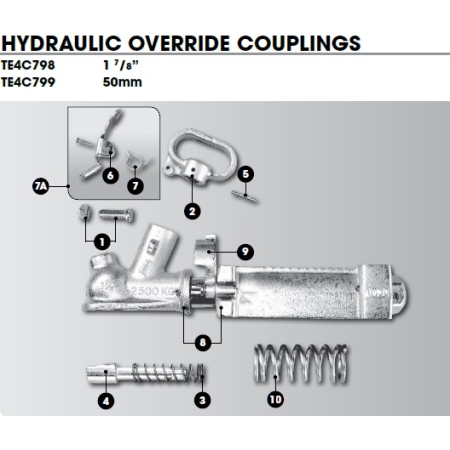CM Coupling - Over Ride - 1 7/8in - Light Spring 1000KG - Body Only_2