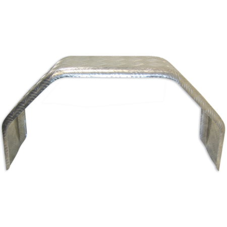230mm Wide - Aluminium Press Formed - Checker Plate - CM - Single Axle Mudguards - Pair_1