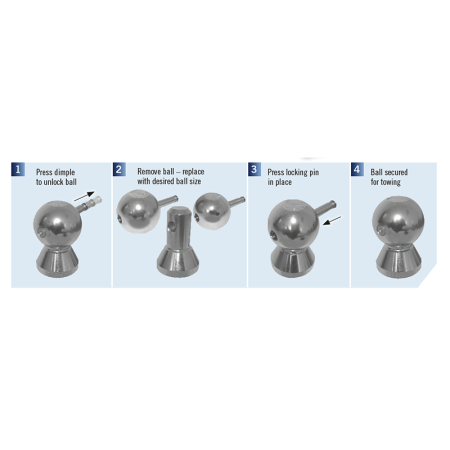 Towballs - Convert a ball - 2 Ball Set 1\" Shank (Stainless)_3