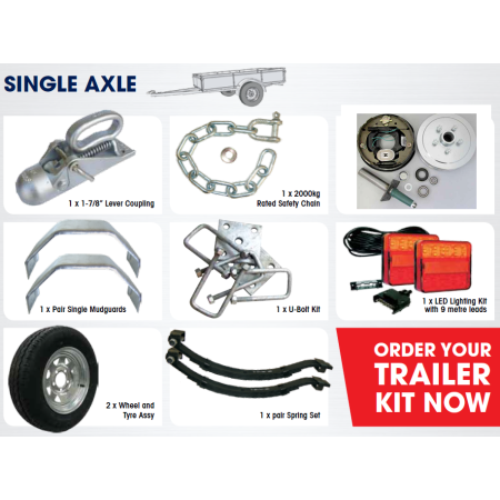 CM Trailer - Single Axle Trailer Kit - Electric Braked - 1500kg - 14\"_2