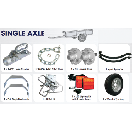 CM Trailer - Single Axle Trailer Kit - Non-Braked - 1250kg - 13\"_2