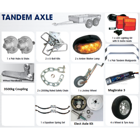 CM Trailer - Tandem Axle Trailer Kit - Electric Braked - 2000kg - 13\"_2