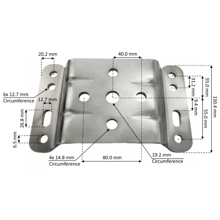 Christine Swivel Plate U-Bolt 8MM Large 150mm_3