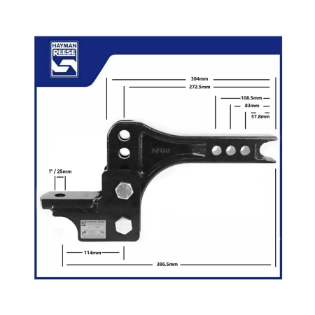 Hayman Reese Towball Mount - 3500kg - Adjustable - Max Drop/Rise 114/89mm_4