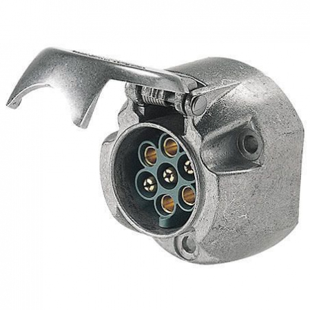 Hella Trailer Plug - 7 Pin Large Round Metal Socket_1