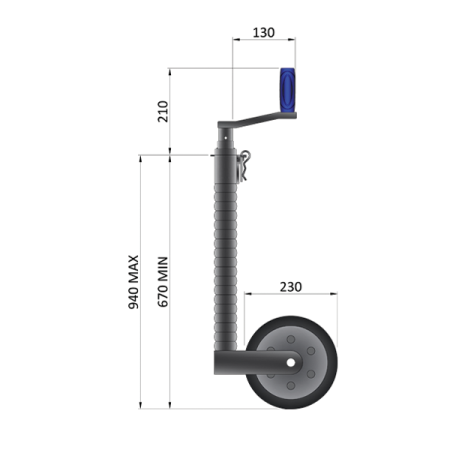 750kg Capacity Jockey Wheel - European - 48mm Heavy Duty Serrated Jockey Wheel - Maypole_2