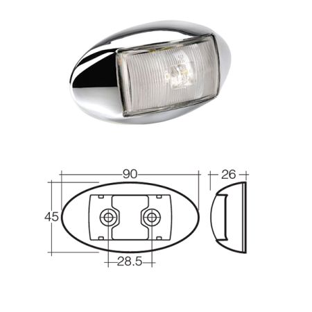 LED Marker Lamp - Model 14 - White - Front Only_2