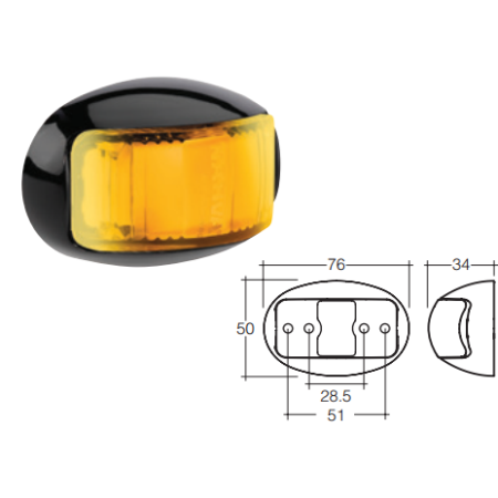 LED Marker Lamp - Model 16 - Amber - Side Marker_2