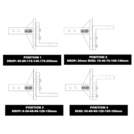 Mister Hitches - 4000kg - Adjustable - Max Drop/Rise 205/180mm - Medium Shank_3