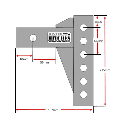 Mister Hitches - 3500kg - Adjustable - Max Drop/Rise 200/171mm - Short Shank Length_4