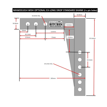 Mister Hitches - 3500kg - Adjustable - Max Drop/Rise 370/340mm - Standard Shank Length_3