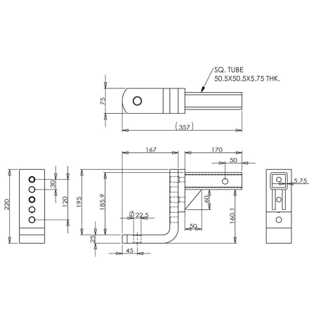 Mister Hitches - 4000kg - Adjustable - Max Drop/Rise 190/165mm - Short Shank Ford Ranger_2