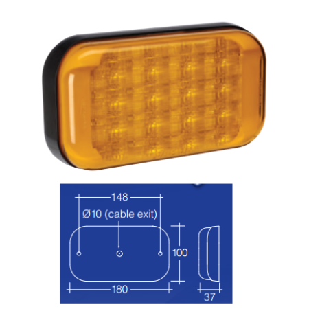Narva Model 41 LED Tail Lamp - 9-33 volt - Amber