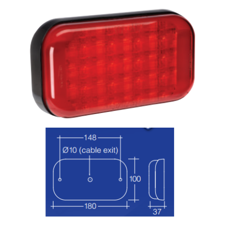 Narva Model 41 LED Tail Lamp - 9-33 volt - Red