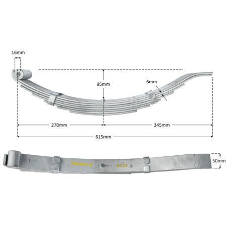 Tandem 3500kg Kit - Eye to Slipper - 3500kg - 50mm Wide - Pair_2