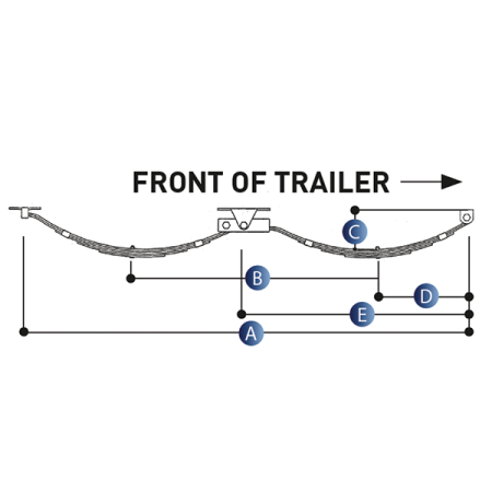Tandem Axle Spring Set - 50mm x 1345mm - Eye to Slipper Type Equalising - Frame Mounted_2