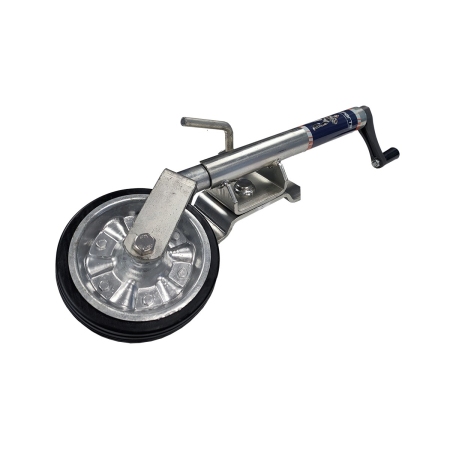 280kg Capacity Jockey Wheel - 200mm Rubber/Galv Wheel - Swivel Brakert - Trailparts_1