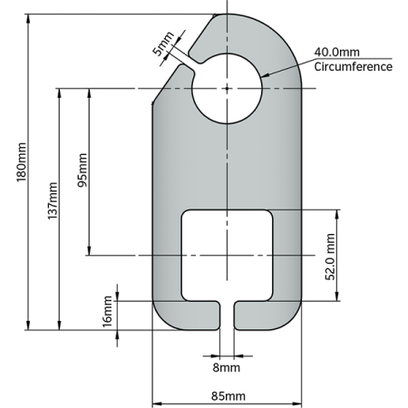 Trojan Axle Drop Plate - 90mm Drop - Suits 50mm RHS - 39mm Dia Axle_2