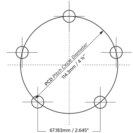 Trojan Hub Only - Standard 155mm Hub - 5 Stud - 4.5\" PCD - 0.5\"_4