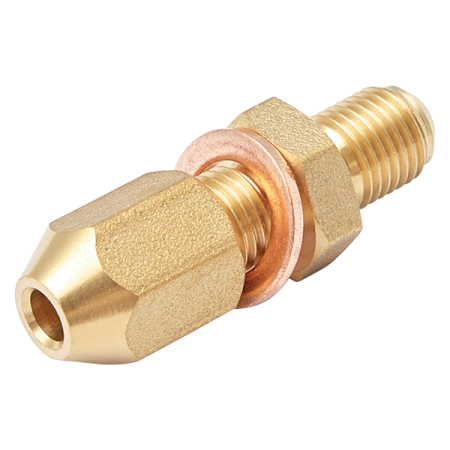 Trojan Hydraulic Brake Fitting - Brass Master Cyl Adapter 3/8UNF_2