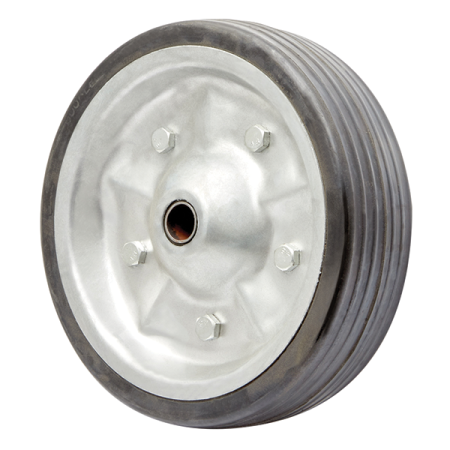 Trojan Jockey Wheel Only - 200mm Steel & solid rubber tyre_2