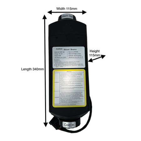 aufocus 2KW Diesel Heater Kit - No Fuel Tank for Boat or Motorhome installations_7