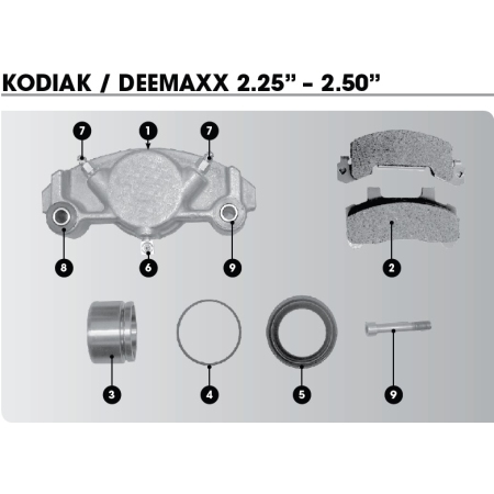 Kodiak/DeeMaxx Hyd Disc Brake Caliper - 2.50\" Parts only