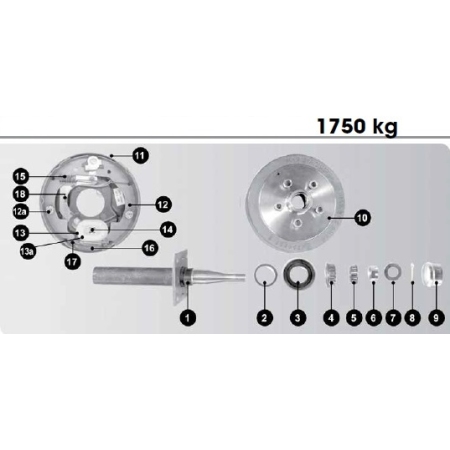 CM Electric Drum Brake - Spare Parts - 10in 1750kg_1