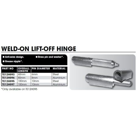 CM Door Hinge - Weld on  Lift off
